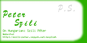peter szili business card